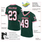 Custom Green White-Red Mesh Authentic Throwback Football Jersey Limited