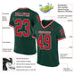 Custom Green Red-Black Mesh Authentic Throwback Football Jersey Limited
