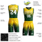 Custom Green White-Gold Round Neck Sublimation Basketball Suit Jersey Limited