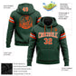 Custom Stitched Green Orange-White Football Pullover Sweatshirt Hoodie Limited