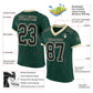 Custom Green Black-Cream Mesh Authentic Football Jersey Limited