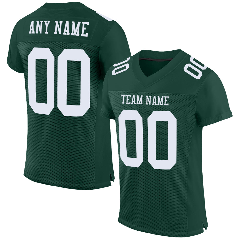 Custom Green White Mesh Authentic Football Jersey Limited