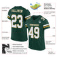 Custom Green White-Old Gold Mesh Authentic Football Jersey Limited