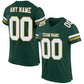 Custom Green White-Old Gold Mesh Authentic Football Jersey Limited