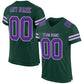 Custom Green Purple-Gray Mesh Authentic Football Jersey Limited