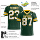 Custom Green White-Gold Mesh Authentic Football Jersey Limited