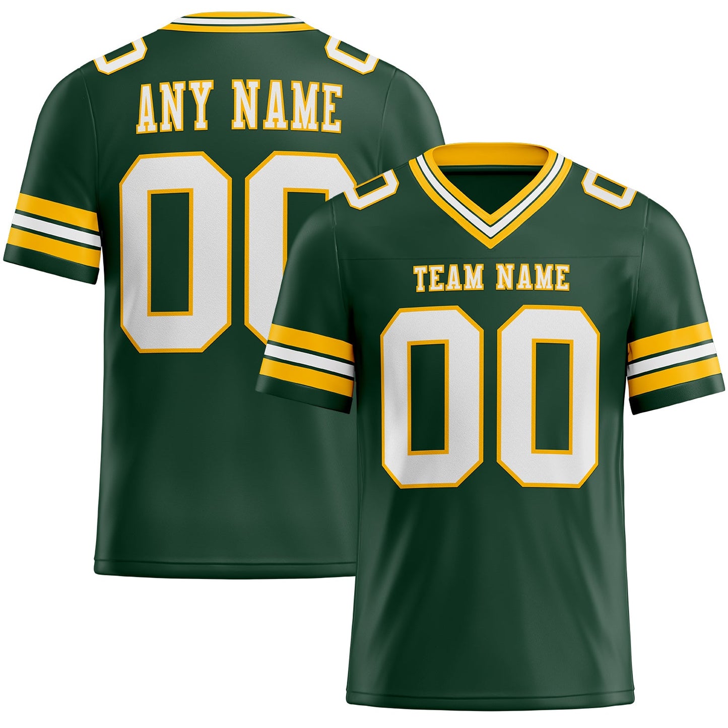 Custom Green White-Gold Mesh Authentic Football Jersey Limited