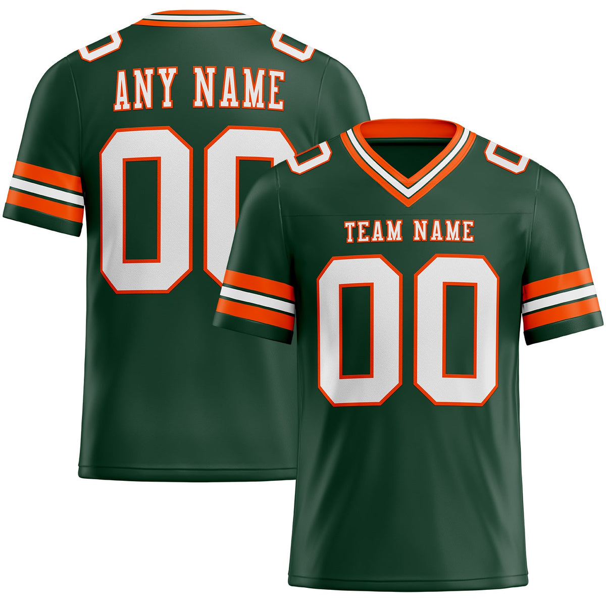 Custom Green White-Orange Mesh Authentic Football Jersey Limited