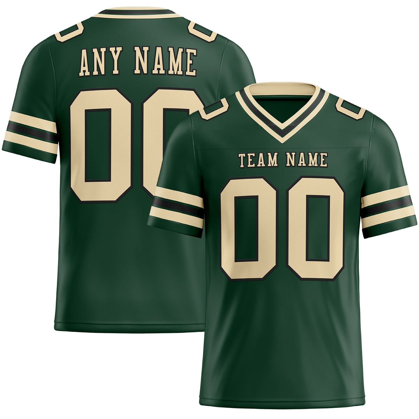 Custom Green City Cream-Black Mesh Authentic Football Jersey Limited