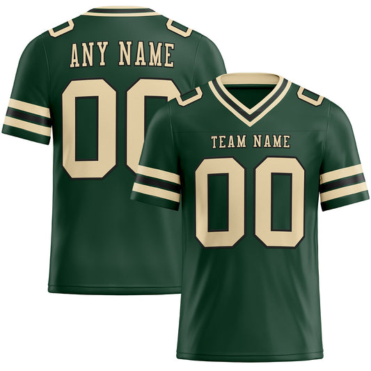 Custom Green City Cream-Black Mesh Authentic Football Jersey Limited