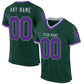 Custom Green Purple-Gray Mesh Authentic Throwback Football Jersey Limited