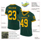 Custom Green Gold-Black Mesh Authentic Throwback Football Jersey Limited