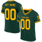 Custom Green Gold-Black Mesh Authentic Throwback Football Jersey Limited