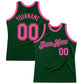 Custom Green Pink Authentic Throwback Basketball Jersey