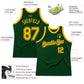 Custom Green Gold Authentic Throwback Basketball Jersey Limited