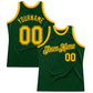 Custom Green Gold Authentic Throwback Basketball Jersey