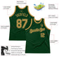 Custom Green Old Gold Authentic Throwback Basketball Jersey Limited