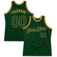 Custom Green Old Gold Authentic Throwback Basketball Jersey