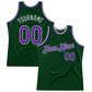 Custom Green Purple-Gray Authentic Throwback Basketball Jersey