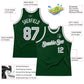 Custom Green Gray-White Authentic Throwback Basketball Jersey Limited