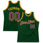 Custom Green Purple-Gold Authentic Throwback Basketball Jersey