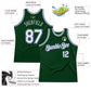Custom Green White Royal-Gray Authentic Throwback Basketball Jersey Limited