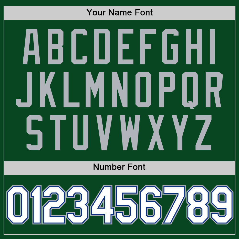 Custom Green White Royal-Gray Authentic Throwback Basketball Jersey Limited