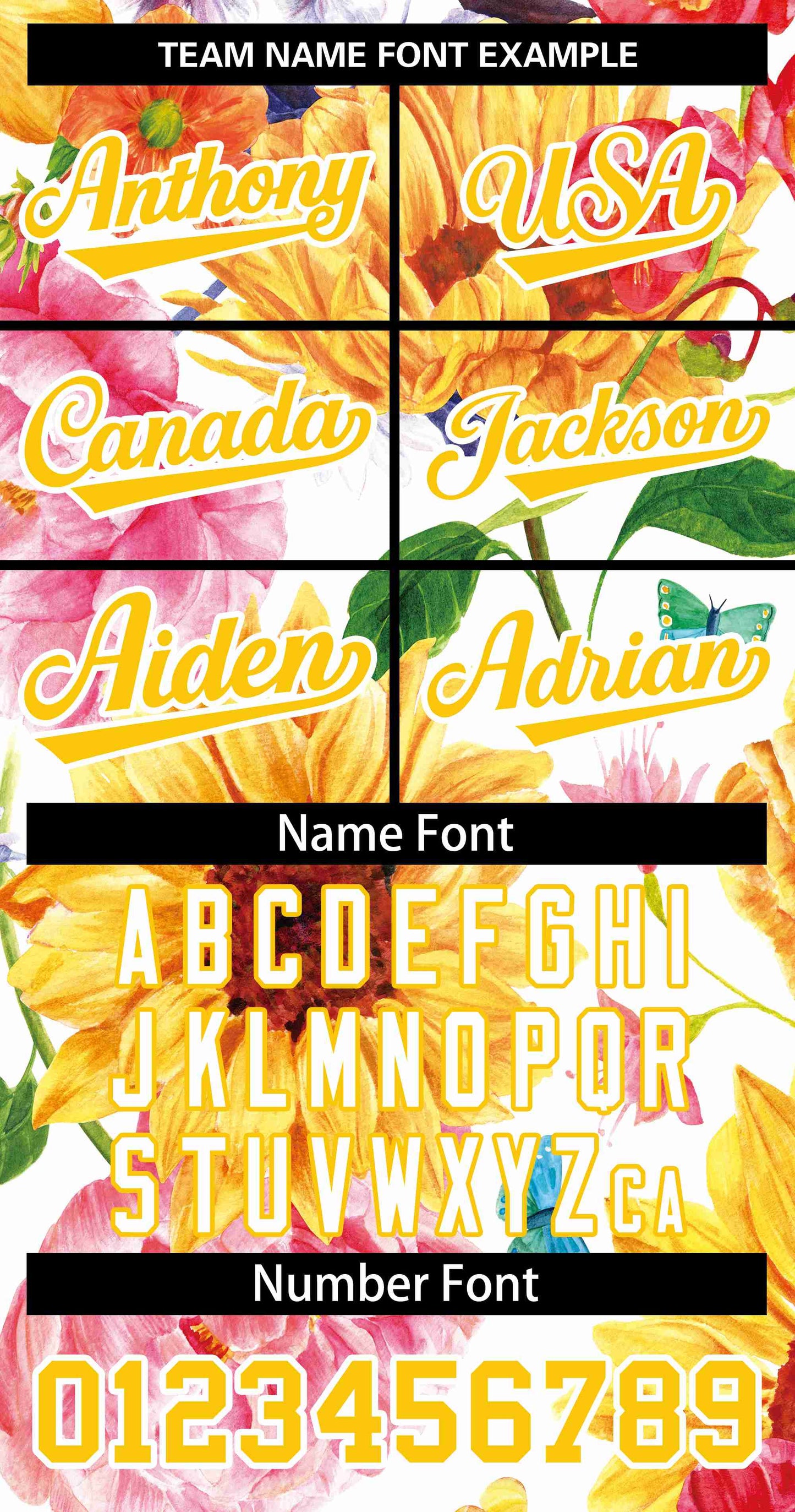 Custom Yellow Gold-White Graffiti Pattern Authentic Flower Baseball Jersey Limited