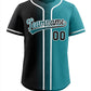 Custom Black Teal-White Gradient Fashion Authentic Baseball Jersey Limited