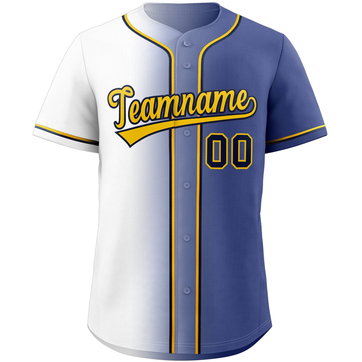 Custom White Yellow-Black Gradient Fashion Authentic Baseball Jersey Limited