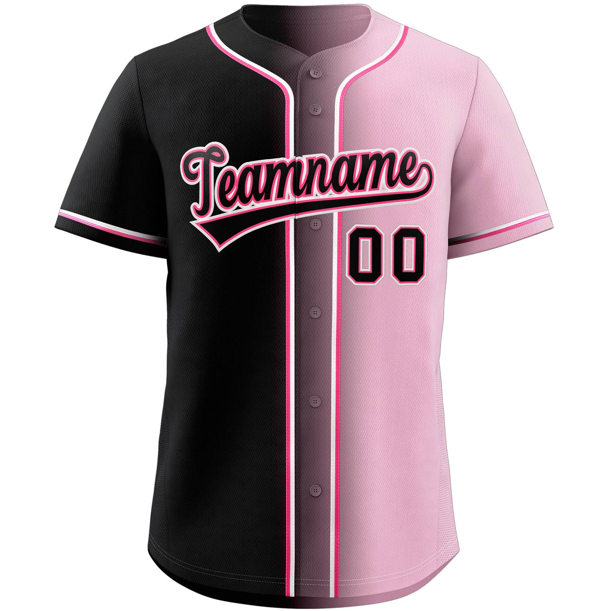 Custom Pink Black-Pink Gradient Fashion Authentic Baseball Jersey Limited