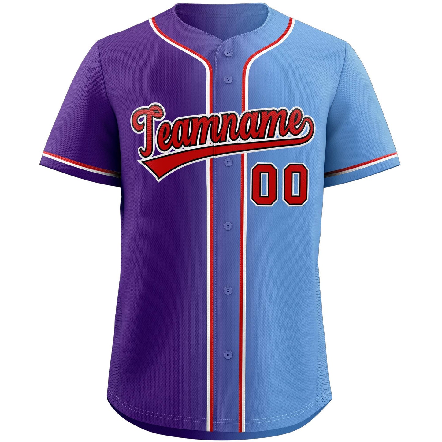 Custom Purple Red-Black Gradient Fashion Authentic Baseball Jersey Limited