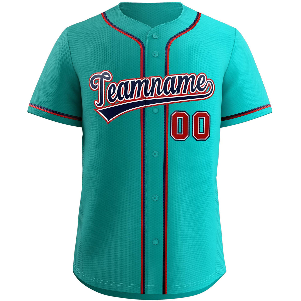 Custom Teal Navy-Red Gradient Fashion Authentic Baseball Jersey Limited