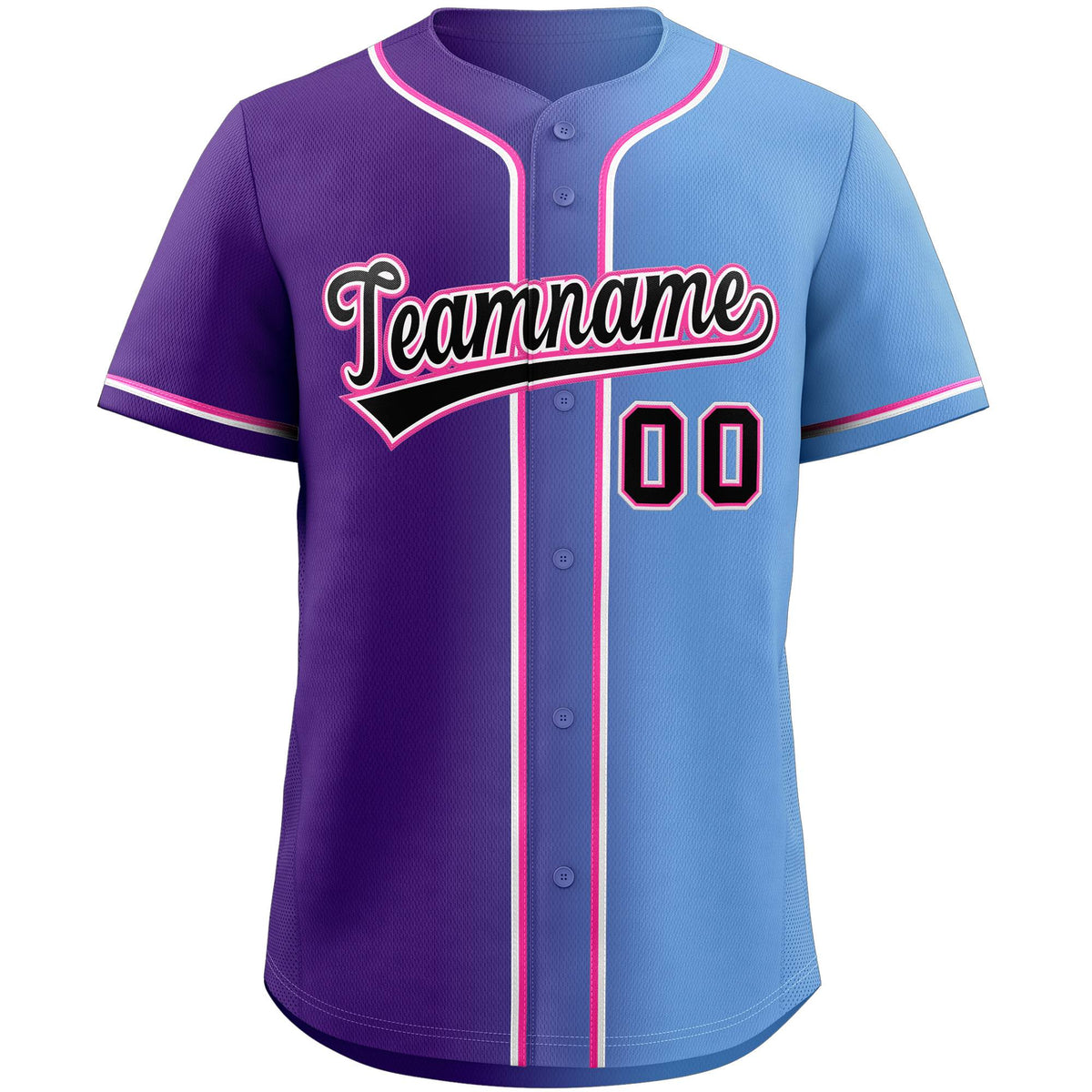 Custom Purple Black-Pink Gradient Fashion Authentic Baseball Jersey Limited