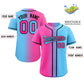 Custom Pink Blue-Black Gradient Fashion Authentic Baseball Jersey Limited