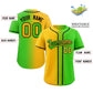 Custom Neon Green Yellow-Black Gradient Fashion Authentic Baseball Jersey Limited