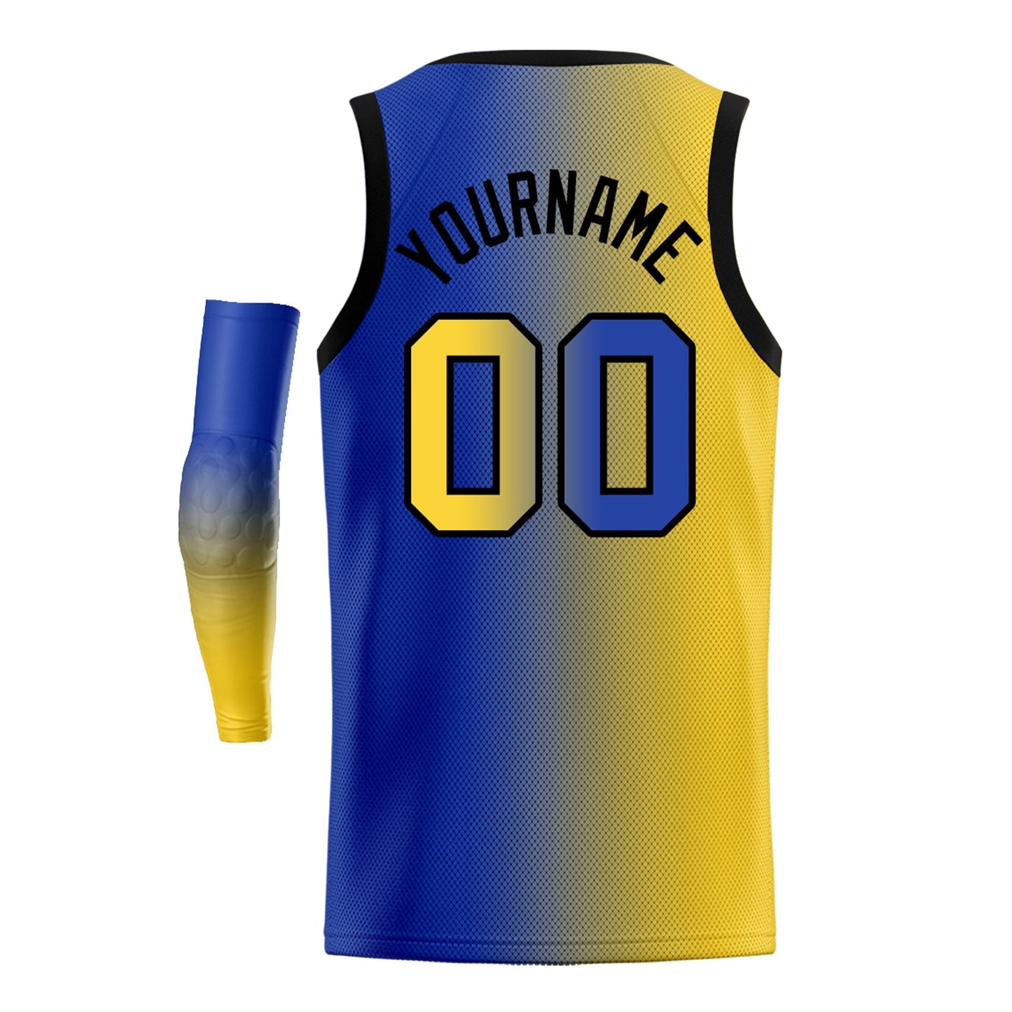 Custom Yellow Royal-White Gradient Fashion Tops Basketball Jersey Limited