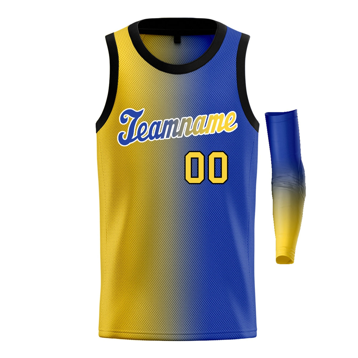 Custom Yellow Royal-White Gradient Fashion Tops Basketball Jersey Limited