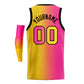 Custom Yellow Pink-Black Gradient Fashion Tops Basketball Jersey Limited