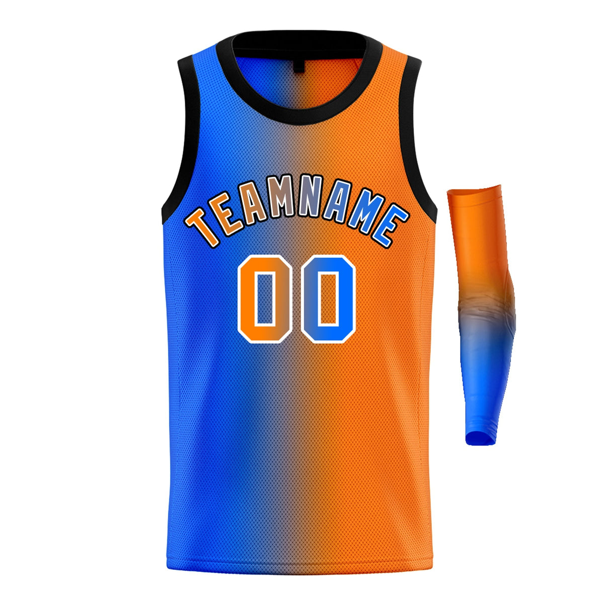 Custom Blue Orange-White Gradient Fashion Tops Basketball Jersey Limited
