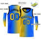 Custom Yellow Blue-Black Gradient Fashion Tops Basketball Jersey Limited