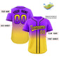 Custom Purple Gold Gradient Fashion Authentic Baseball Jersey Limited