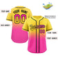 Custom Gold Pink Gradient Fashion Authentic Baseball Jersey Limited