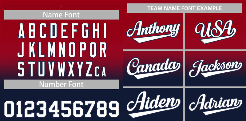 Custom Red Navy Gradient Fashion Authentic Baseball Jersey Limited