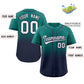 Custom Aqua Navy Gradient Fashion Authentic Baseball Jersey Limited