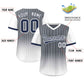 Custom Dark Gray White-Navy Gradient Fashion Authentic Pullover Pinstripe Baseball Jersey Limited