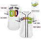 Custom White Neon Green-Purple Gradient Fashion Authentic Baseball Jersey Limited