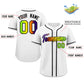 Custom White Black-Green Gradient Fashion Authentic Baseball Jersey Limited