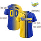 Custom Yellow Royal-Black Gradient Fashion Authentic Baseball Jersey Limited