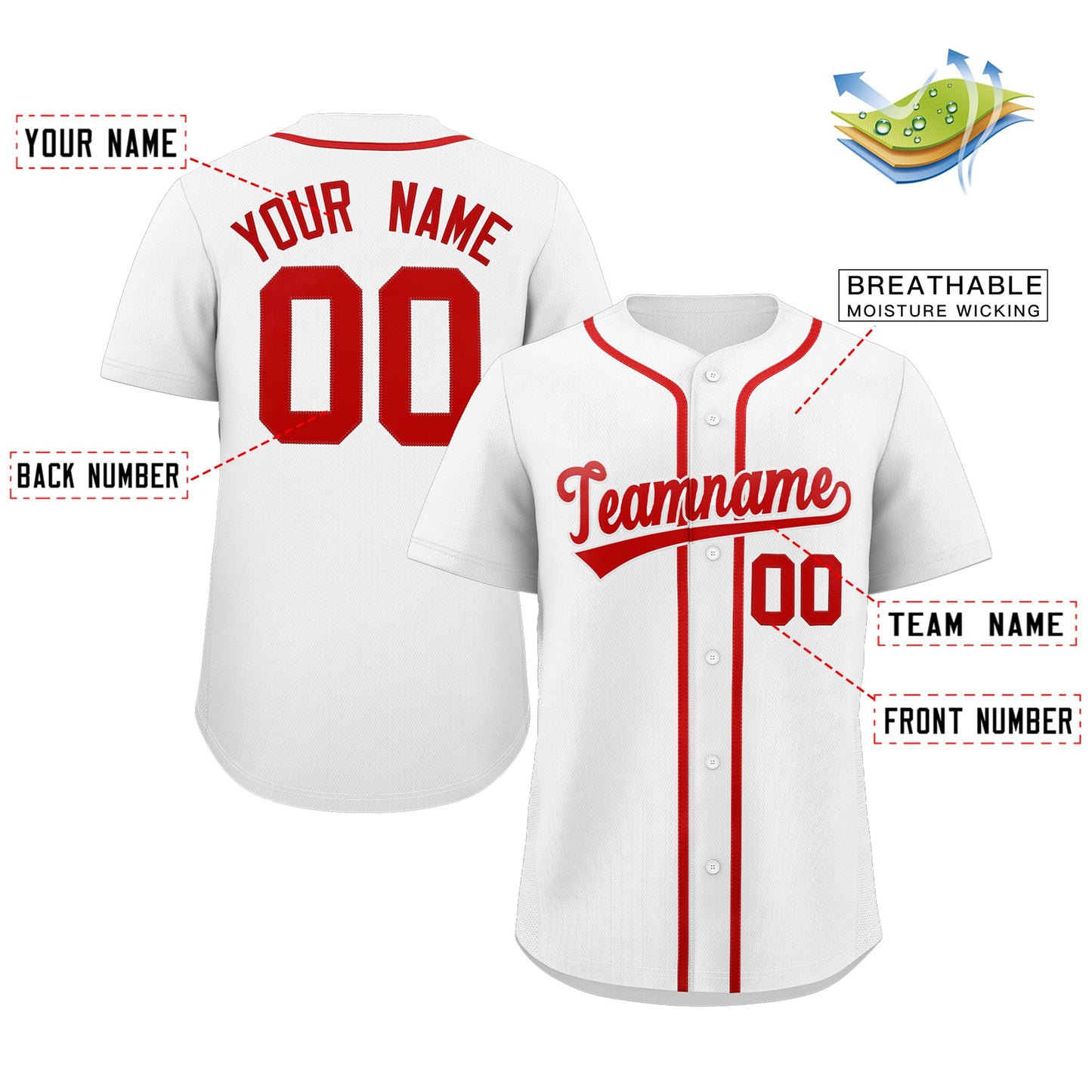 Custom White Red Solider Classic Style Authentic Baseball Jersey Limited